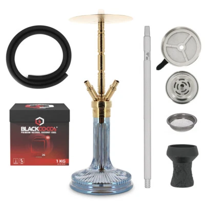 WD Hookah - Edelstahl Shisha X40G-4 - Komplettset mit Schlauch Mundstück Kohle - Bild 1 von 4