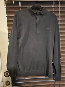 Travis Mathew Cloud 2.0 1/4 Zip Golf Men's L Pullover Black Large BLANK NO LOGO - Picture 1 of 12