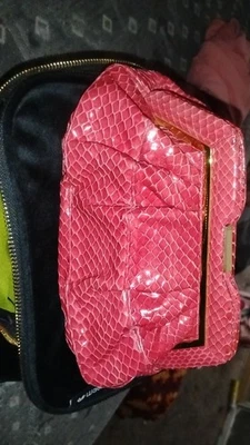 Bolso de Mano Pequeño Judith Leiber Rojo Piel de Serpiente RARO De Colección Foto 1 de 4