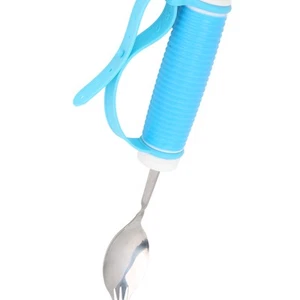 Fork Eating Aid NonSlip Adjustable Strap 2 In 1 Spoon For Parkinson Arthritis MS - Picture 1 of 23
