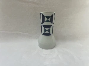 NUEVO Jarrón pequeño de porcelana española Sargadelos 5,5" - Diseño MCM azul cobalto verde azulado - Imagen 1 de 5