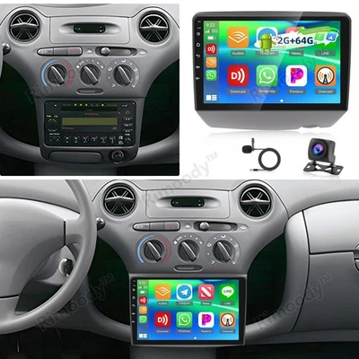 Cam+ 9" CarPlay Android 15 Car Stereo Radio For Toyota Echo 2000-2005 Hatchback - Image 1 of 4
