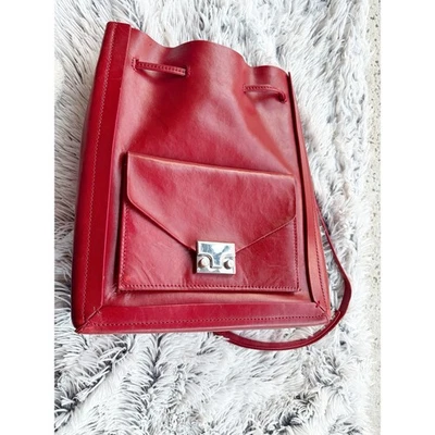 Bolso con cordón Loeffler Randall Lock Vachetta rojo usado en excelente estado Foto 1 de 4