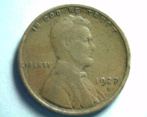 1927-S LINCOLN CENT PENNY SEHR GUT SEHR GUTER ZUSTAND SCHÖNE ORIGINAL MÜNZE BOBS MÜNZEN 99c VERSAND - Bild 1 von 2