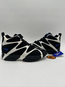 Vintage Reebok Kamikaze 1 Mid Black White Blue 1993 Size 7.5 Brand New 4-24758 - Picture 1 of 24