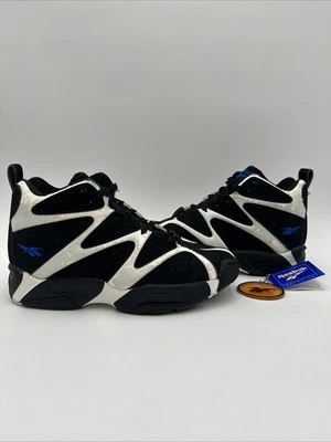 De colección Reebok Kamikaze 1 Mid Negro Blanco Azul 1993 Talla 7.5 Totalmente Nuevo 4-24758 Foto 1 de 4