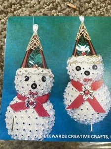 Vintage Leeward’s DIY Christmas ornament kits jolly snowman kit makes 2 - Picture 1 of 3