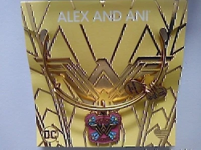 Alex and Ani Wonder Woman Peace Liebe Armreif Armband Rafaelian Gold Nwtbc - Bild 1 von 4