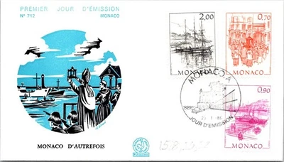 Monaco SC# 1528-20-22 FDC 1986 Monaco of the Past - A02946 - Image 1 of 2