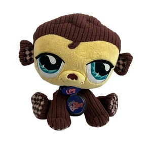 2007 HASBRO Littlest Pet Shop Brown Monkey Plaid Plush Stuffed Animal Plush TAGS - Picture 1 of 5
