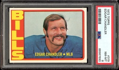 1972 Topps Football #319 Edgar Chandler PSA 8 *d5 - Image 1 of 2