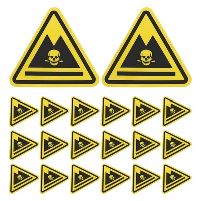  20 Pcs Hazardous Waste Warning Stickers Danger Safety Sign Caution - Image 1 of 4