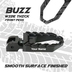 Clavijas de pie grandes delanteras negras antideslizantes láser para Kawasaki Z300 16 17 18 - Imagen 1 de 8