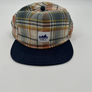 NWT Patagonia Flannel Plaid Fertile Brown One Size Range Cap Snapback Hat - Picture 1 of 4