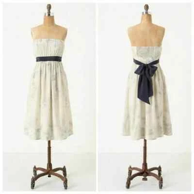 Vestido Flaws Anthropologie Edme & Esyllte Sin Tirantes Abanico Triángulos 6 Bolsillos Foto 1 de 4