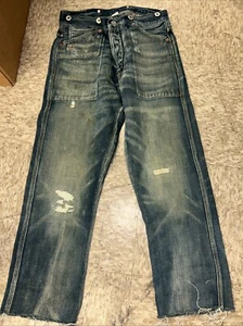 Jeans uomo RRL Double RL pantalone marinaio gamba larga svasata design sbiadito 28 nuovo con etichette - Foto 1 di 8