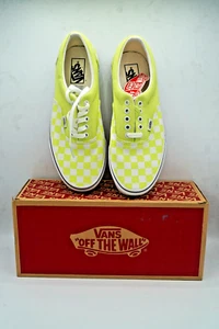 VANS ERA CHECKERBOARD SHRPGRTRWHT LACE UP LOW TOP SHOES NEON GREEN NEW W/ BOX - Picture 1 of 8