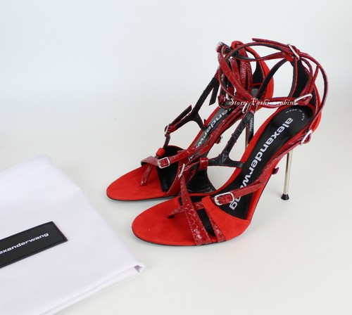 NUOVE scarpe sandali Alexander Wang Kiely EUR 35 5 pelle rossa prezzo al pubblico consigliato $ 895