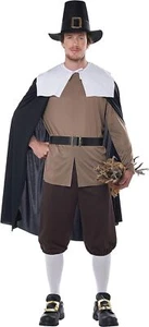 Mayflower Pilgrim Man Thanksgiving Holiday Fancy Dress Halloween Adult Costume - Picture 1 of 8