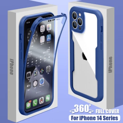 360 Double Sided Clear Shockproof Case For iPhone 17 16 15 14 13 Pro Max X Cover - Image 1 of 4