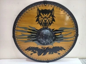 Medieval Round 24'' Battle Wolf Style Armor Heavy Ready Warrior Handmade Gift - Picture 1 of 11