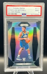 2017-18 Panini Prizm DONOVAN MITCHELL Silver Prizm Rookie RC PSA 9 #117 Spida