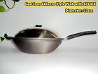 Chinese Style Raw Iron Casting+non-stick Frying Pan Single Handle Wok - S/s Lid