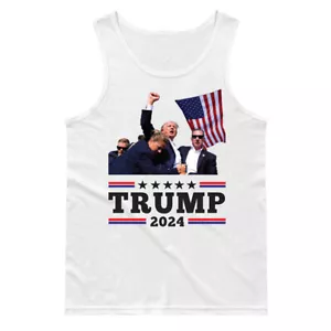Donald Trump 2024 canotta da uomo MAGA Never Surrender Bullet Proof Shot USA - Foto 1 di 4