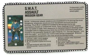 Tarjeta de archivo GI Joe SWAT Assault 12" Salón de la Fama Mission Gear original JTC - Imagen 1 de 2