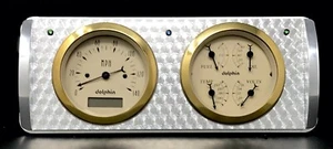 1940 Ford Car 2 Gauge Dash Panel Quad Style Engine Turned Insert Set Gold - Picture 1 of 7