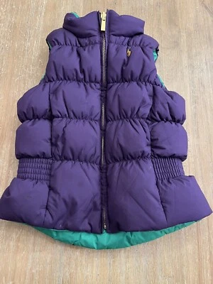 Polo Ralph Lauren Reversible Down Puffer Vest Toddler Girls size 5 Purple/Green  - Image 1 of 4
