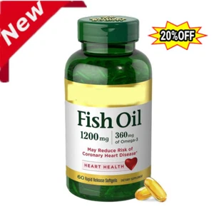Nature's Bounty Fish Oil with 3 1200mg 60 Rapid Release Softgel for Heart J L6Z5 - Picture 1 of 10