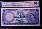 Fiji British Administration 10 Pounds 1960 "SPECIMEN" *PMG58 EPQ* QEII