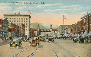 COLORADO SPRINGS CO - Pikes Peak Avenue Pike's Postcard - Picture 1 of 2