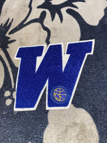 Golden State Warriors Chenille W Letter 80-90s For Varsity Letterman Jacket Vtg Cover