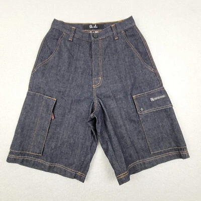 Guess Jeans Indigo Cargo Shorts Mens 30 26"x11" 100% Cotton Made in USA MINT - Image 1 of 4