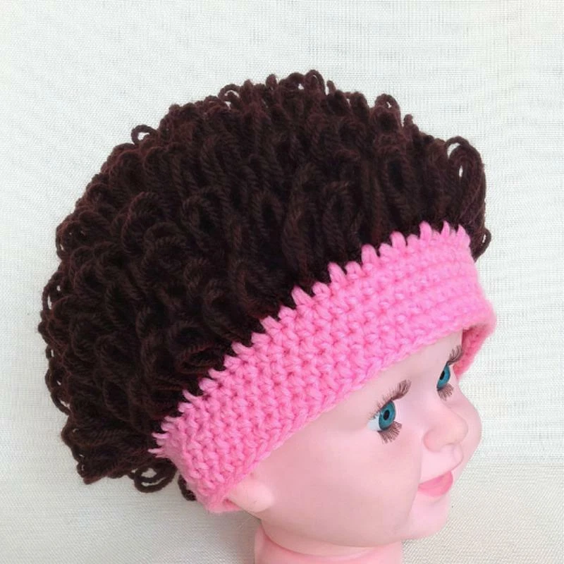 Invierno Bebé Cabeza Explosiva Peluca Sombrero Niños Niño Niña Hecho a Mano Tejido Lana Sombrero 2-6 Años Foto 1 de 2