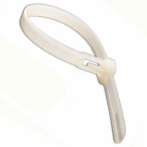100 X Wiederverwendbar Nylon Kabelbinder 7mm x 200mm Natürlich - Bild 1 von 3