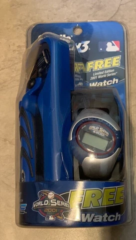 2001 World Series Gillette Mach 3 Limited Edition Watch + Cool Blue Razor NEW Cover
