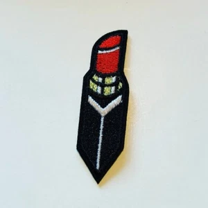 Roter Lippenstift Bügelbild Patch/Lippenstift Symbol/gestickter Lippenstift/Aufnäher Patch - Bild 1 von 1