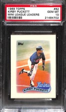 1989 TOPPS #62 KIRBY PUCKETT MINI LEAGUE LEADERS PSA 10 21484702