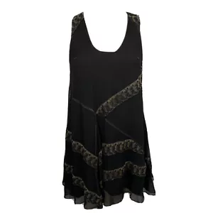 Yaya Aflalo Dress 4 Womens Black Silk Sleeveless Lined Cutout Mini Reformation - Picture 1 of 9