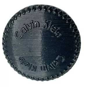 Calvin Klein Plastic Textured Black Coat Replacement Main Front Button 1.10" - Picture 1 of 3