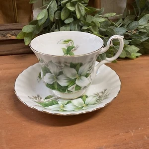 ROYAL ALBERT TRILLIUM FLOWER Bone China CUP & SAUCER - England - Picture 1 of 7