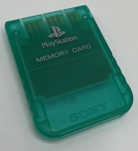 Sony Playstation 1 PS1 Memory Card OEM Official Authentic Transparent Green - Picture 1 of 2