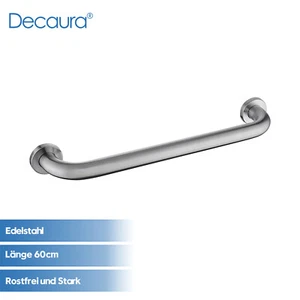 Manija de seguridad de acero inoxidable Decaura para baño montaje en pared níquel 600 mm - Imagen 1 de 8