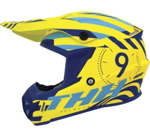 THH T730X Twister Full Face Helmet Yellow/Blue Medium THH Helmets 647986 - Picture 1 of 1