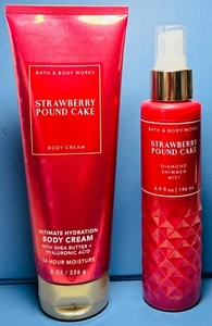 $$$AVE ~ STRAWBERRY POUND CAKE ~ 2PC GIFT SET ~ Bath & Body Works ~ SHIPS FREE! - Picture 1 of 1