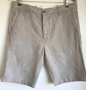 Pantalones Cortos Levi's Beige Algodón Lino 34 Botones Mosca Verano - Imagen 1 de 8