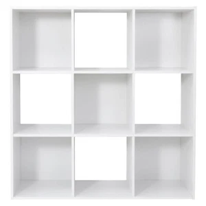 Morden 9 Cubes 3 Tier Organizer Bookcase Storage MDF Shelf Display Unit Cabinet - Picture 1 of 12